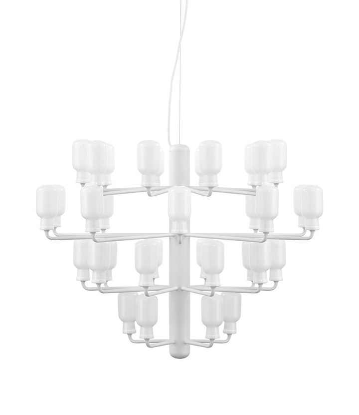 Amp Kroonluchter - Groot, Wit/Wit marmer